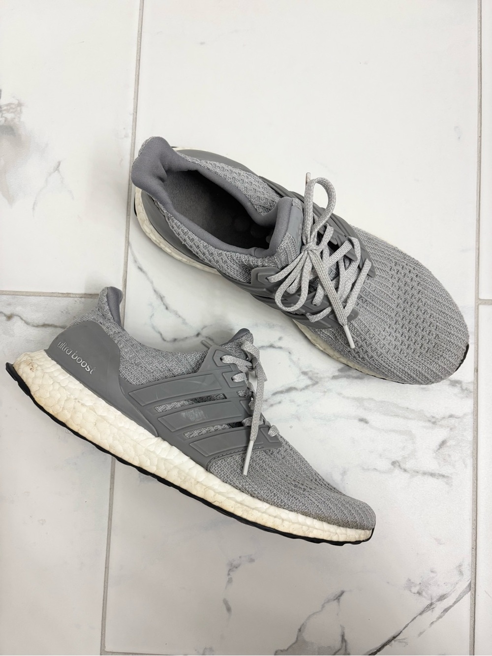 Adidas Ultraboost Sneakers Light Grey Womens 9.5/Mens 8.5 Athletic Shoes